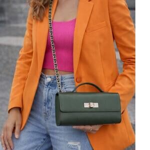 Steve Madden BSTORMI Green Chain Clutch Crossbody NWT